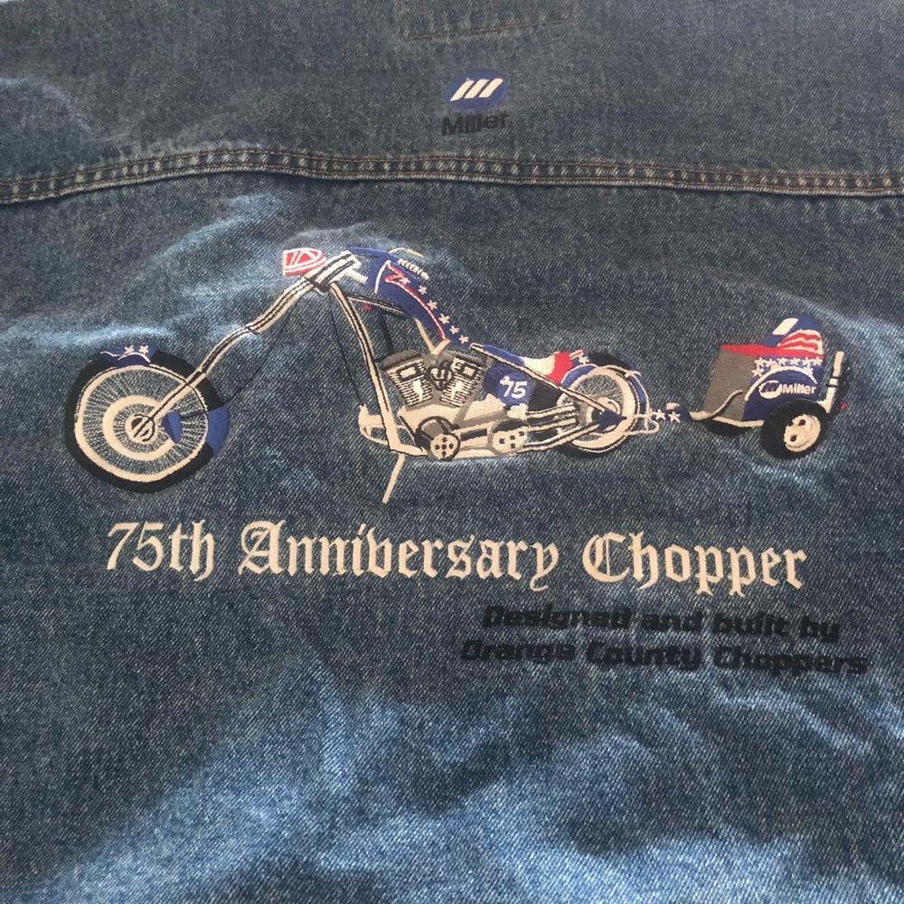75th Anniversary Orange County Choppers embroidered men’s XL denim jacket